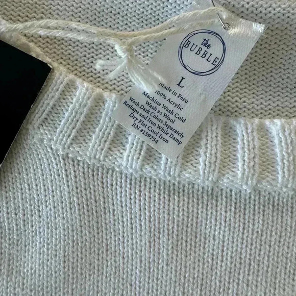 The Bubble - Pickleball Sweater Navy w/ White Large $180 - Picture 3 of 4